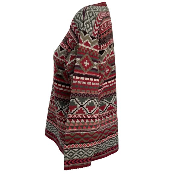 SIGRID OLSEN Sweater Size S Relaxed Geometric Winter Classic - Picture 5 of 10